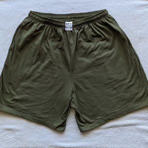 Men's Elastic Waist Casual Shorts, Soffe, 2XL, Olive Green